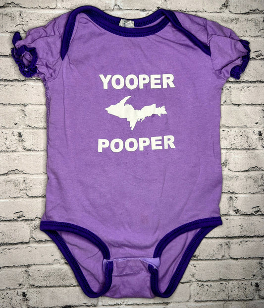 “Yooper Pooper” Purple Bodysuit- 12m