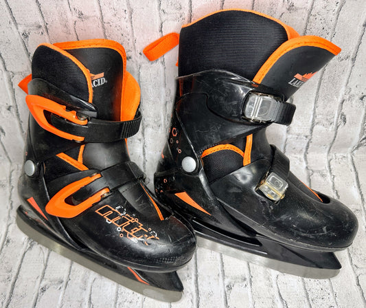 Lake Placid: Orange/Black Adjustable Skates  1-4Y