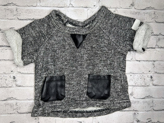 For All Mankind: Gray Pleather Top - 6/9m