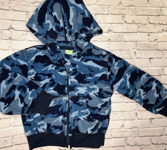 Peanut & Ellie: Fleece Blue Camo Full Zip- 2T