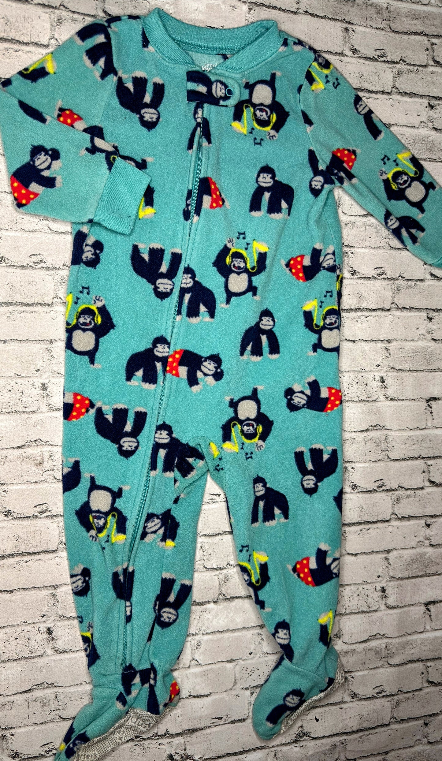 Carter’s: Fleece Monkey Sleeper- 12m