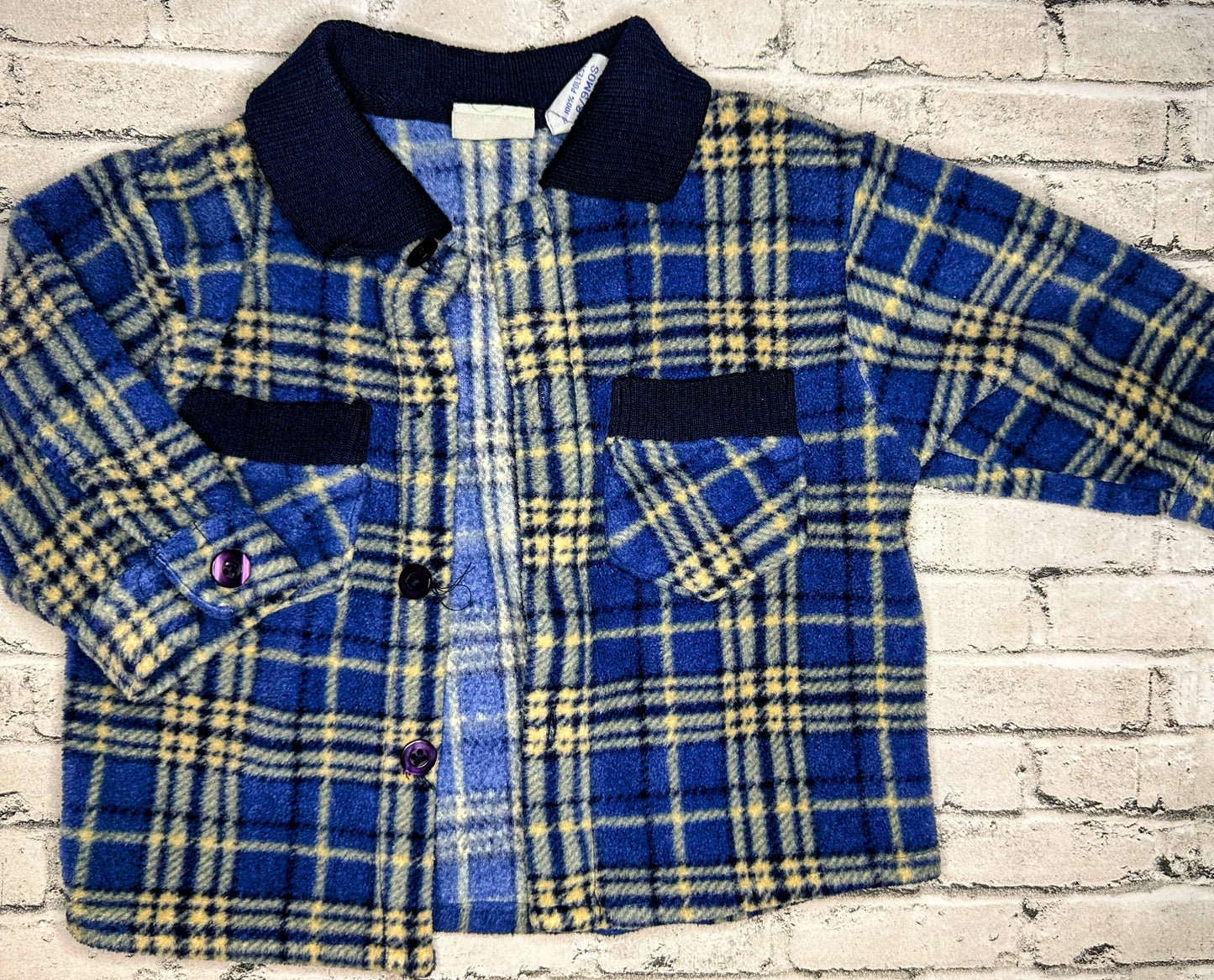 Peek A Babe: Fleece Blue Jacket - 6/9m