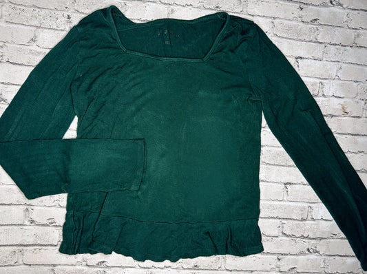 Art Class: Green Ruffle Top- 6/6x