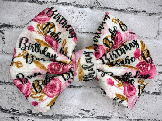 5.5” “Birthday Babe” Clip Bow