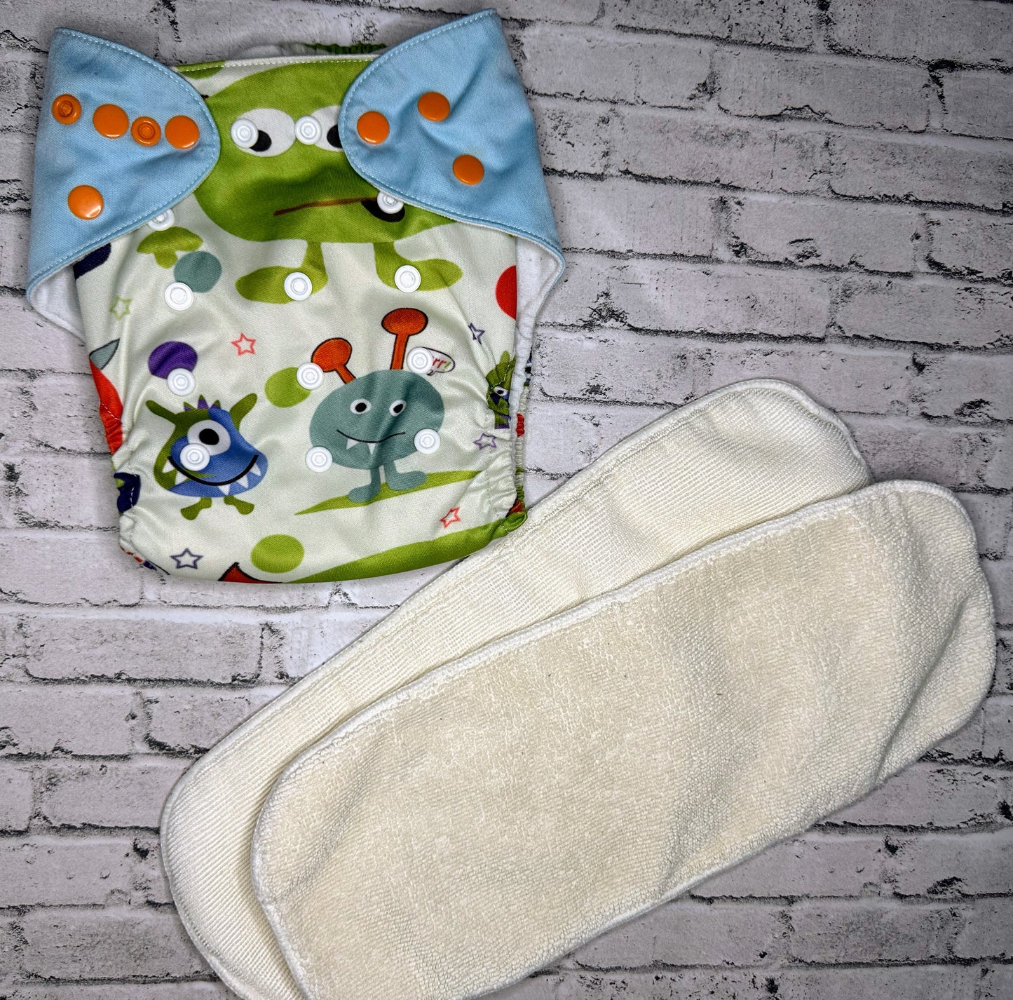 Monster Snap Cloth Diaper + 2 inserts