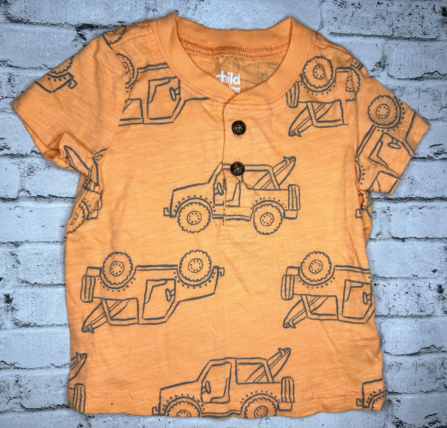 Child of Mine: Orange Tow Truck Tee - 0/3m