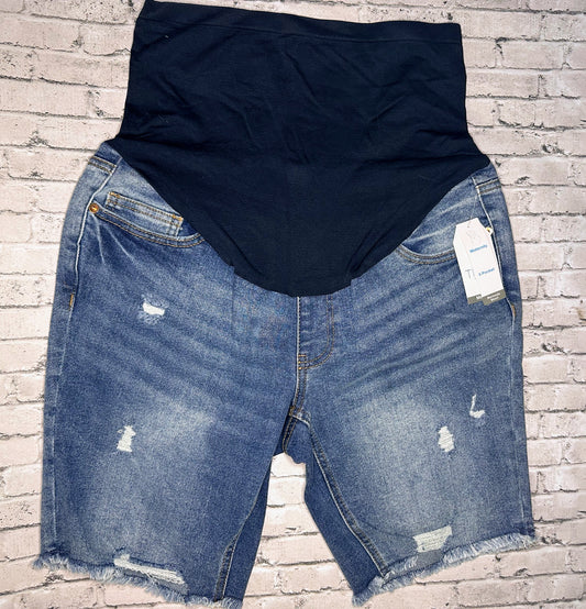 Time and True: Denim Maternity Shorts - M (8-10) NEW!