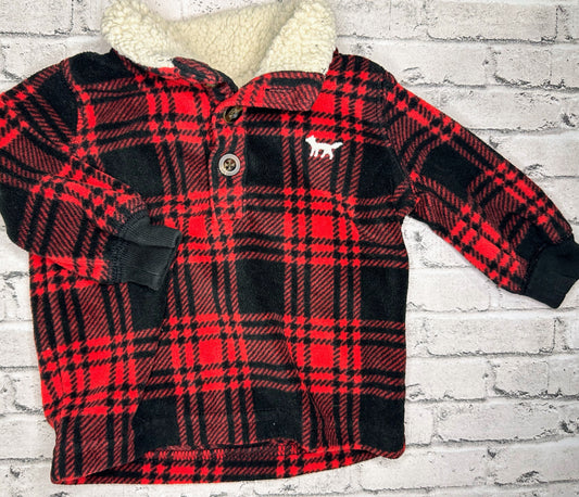 Carter’s: Fleece Plaid Pullover-3M