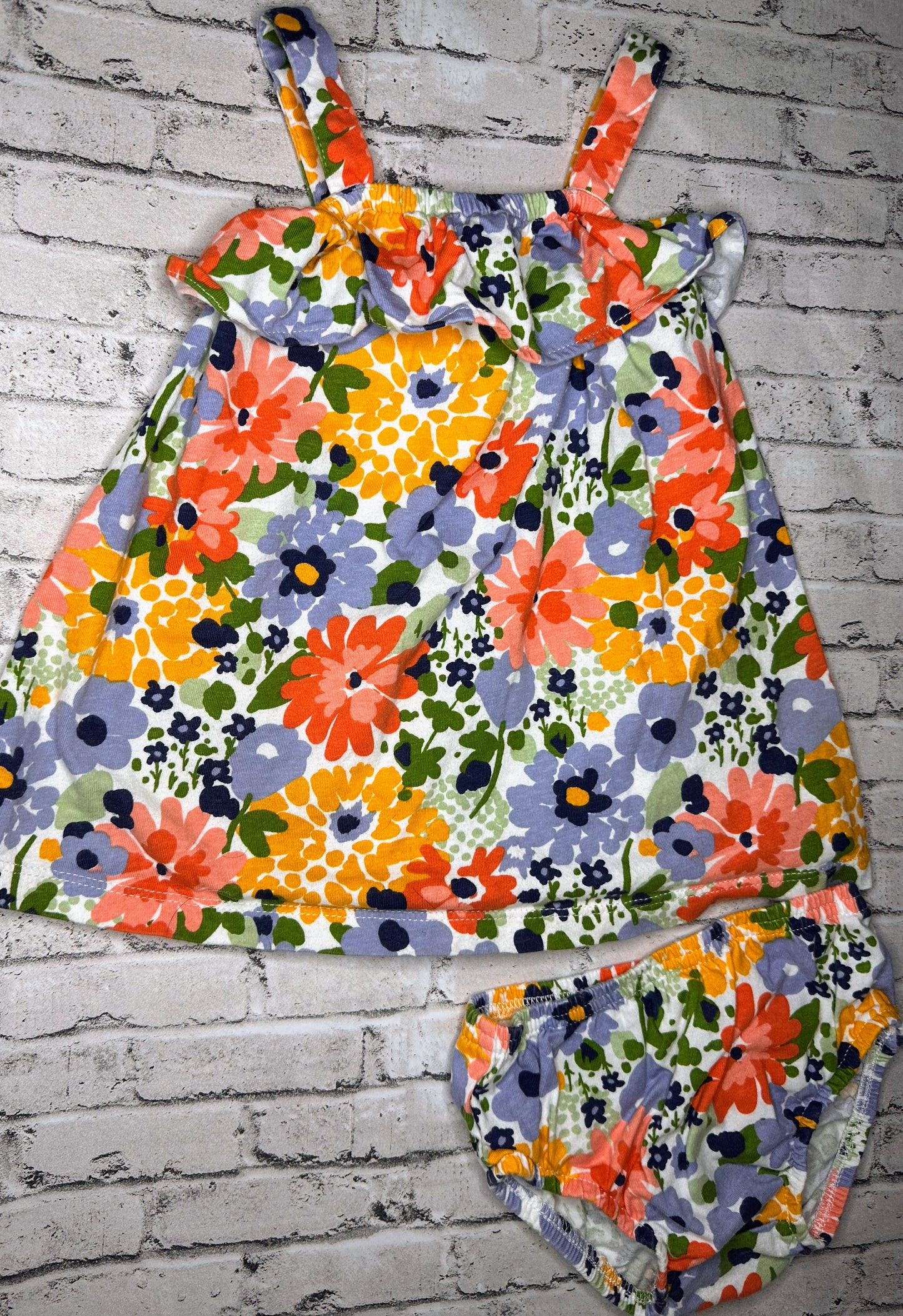 Child of Mine: Floral Dress + Romper- 6/9m