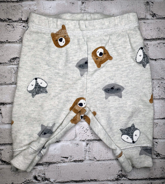 Just One You: Gray Animal Pants -Newborn