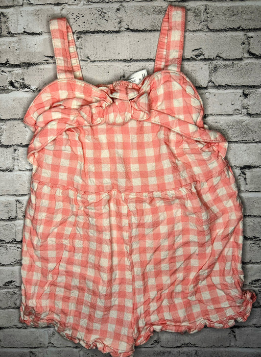 Modern Moments: Pink Checkered Romper- 2T