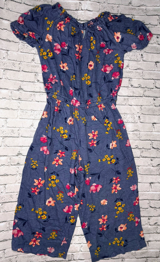 Carter’s: Blue Floral Jumpsuit- 6/6x