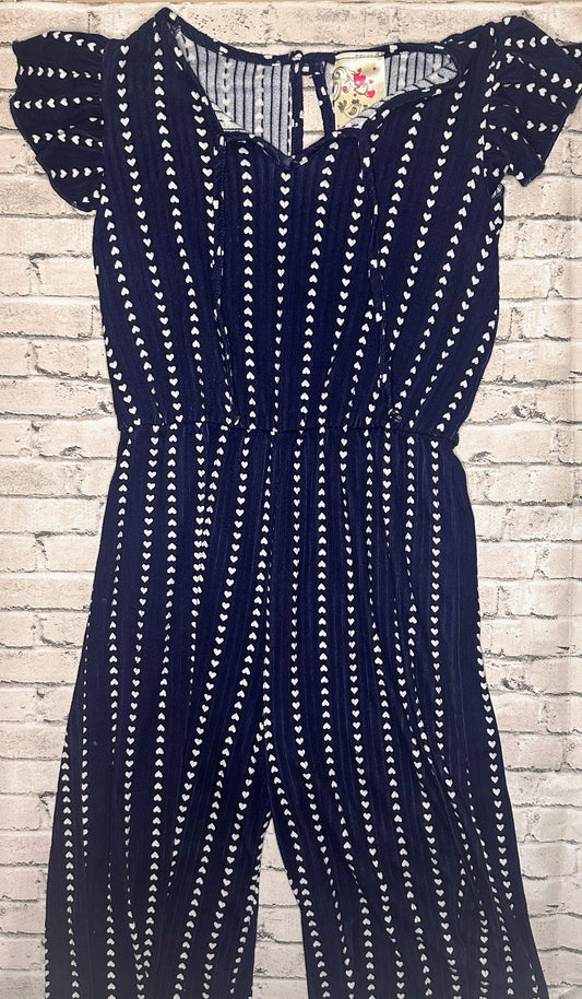 Jenna & Jessie: Navy Heart Jumpsuit- 8