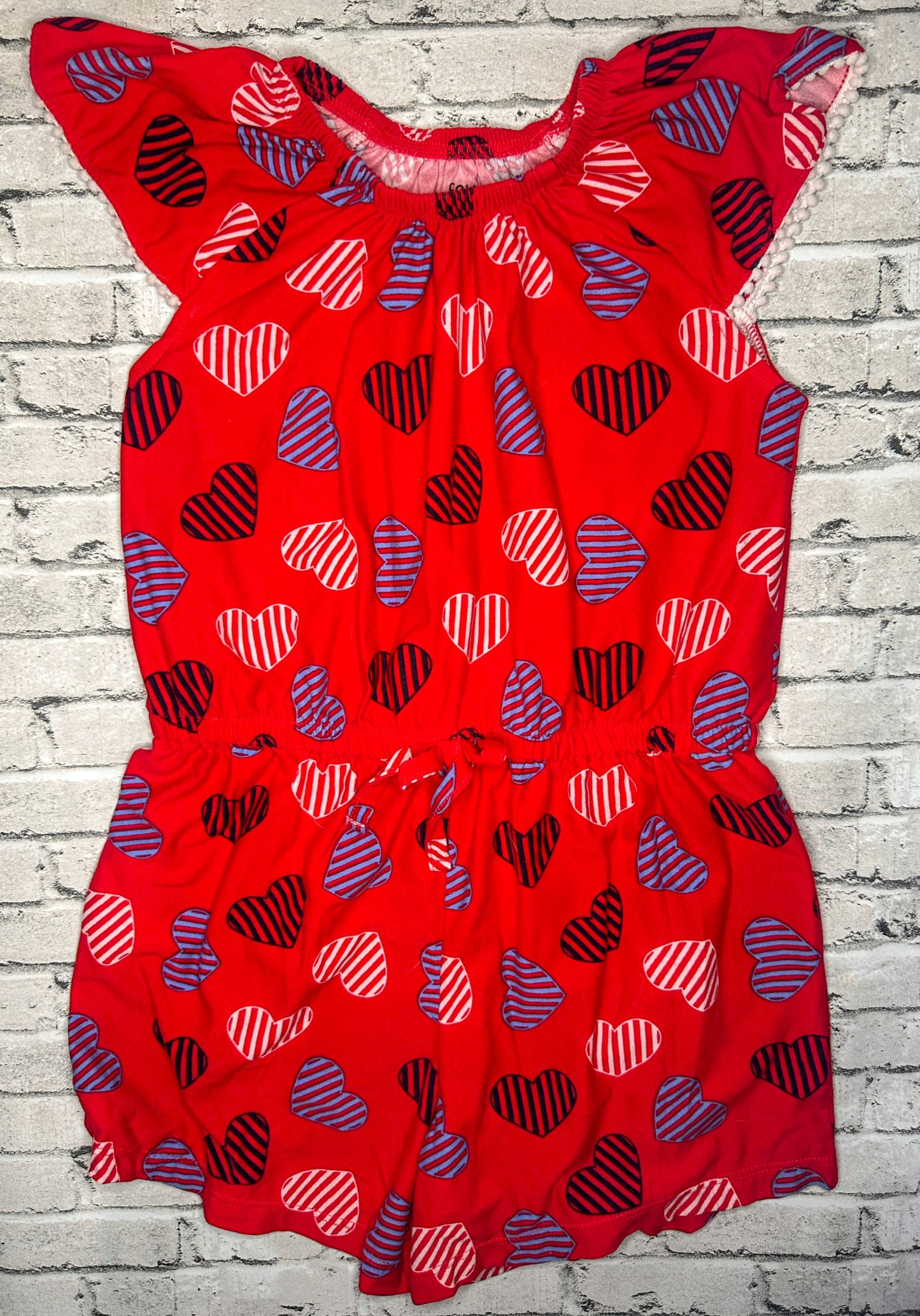 Falls Creek: Patriotic Heart Romper- 5T