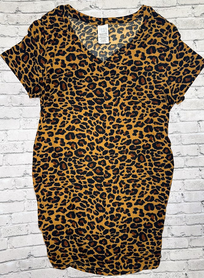 Time and True: Leopard Short Sleeve Tee- S (4-6)