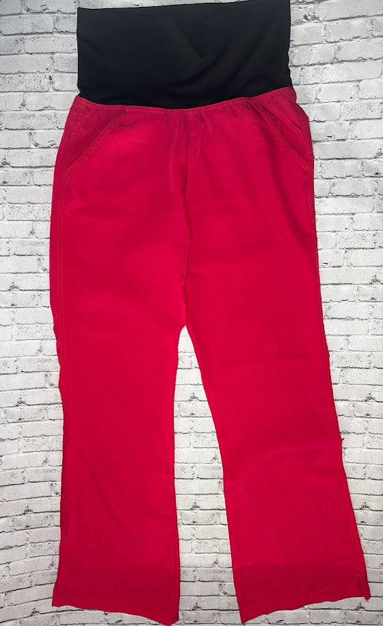 Spread Good Cheer: Neon Pink Maternity Pants- Medium