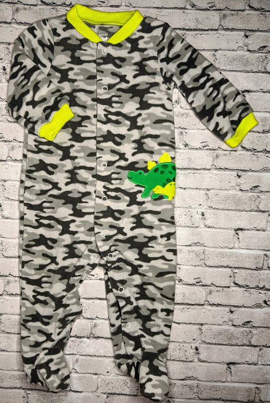 Child of Mine: Fleece Button Dino Sleeper - 3/6m