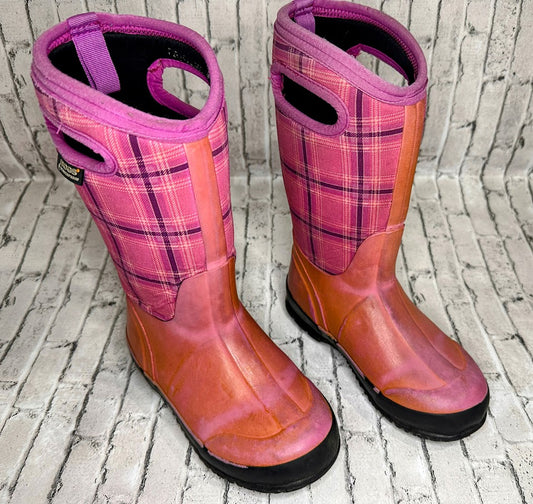 Bogs: Purple Plaid Boots - 1Y