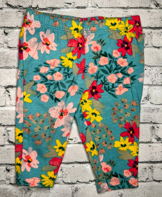 Carter's: Blue Floral Pants - 3m