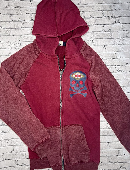 Route 66: Maroon Skull Full Zip - 10/12