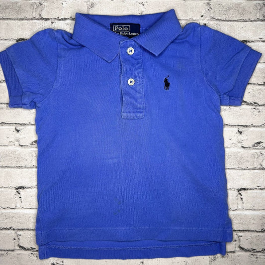 Ralph Lauren: Blue Button Polo - 12m