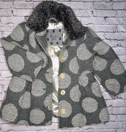 Cherokee: Gray Knit Button Coat - 18m