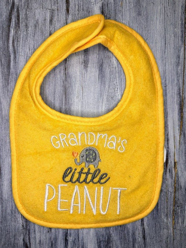 'Grandma's Little Peanut' Velcro Bib