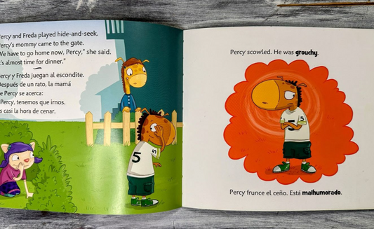 'Percy Gets Upset' Bilingual Book