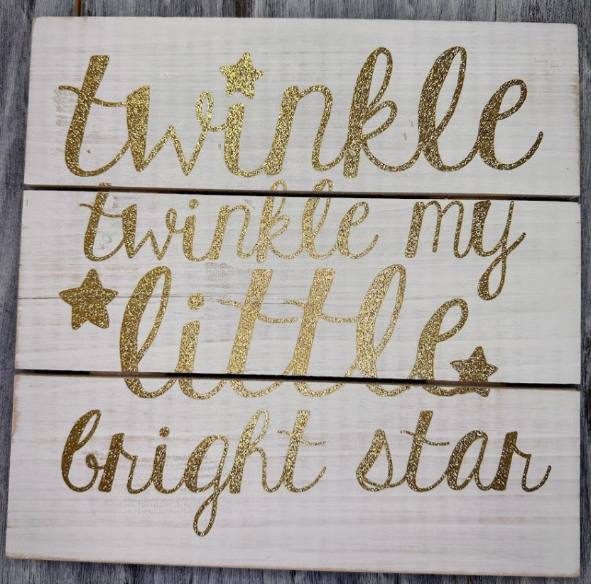 'Twinkle Twinkle' Wooden Decor - 11.5" x 11.5"