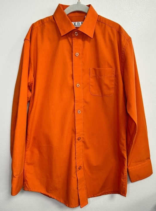 A.X.N.Y: Orange Dress Shirt- 10