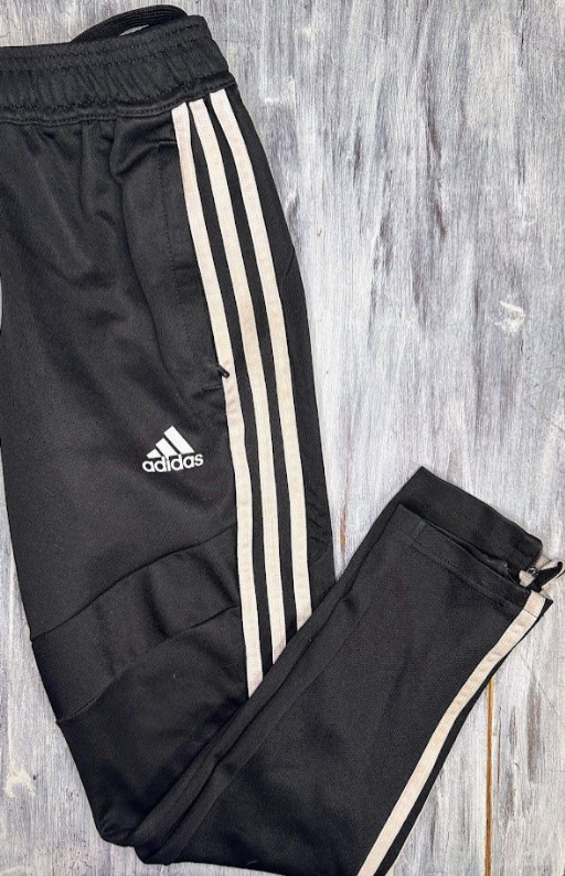 Adidas: Black Zipper Sweatpants- 9/10