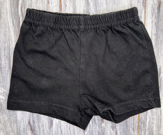 Baby Essentials: Black Soft Shorts- 6m