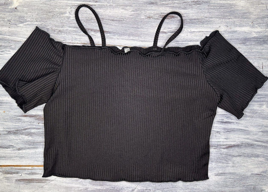 Black Crop Top - 140UK (10/12)