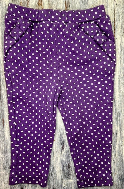 Calvin Klein: Purple Polk-a-Dot Pants- 6/9m