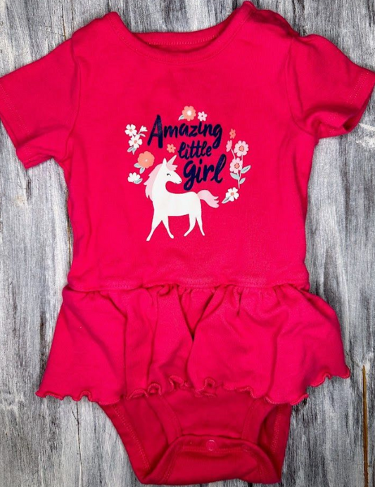 Carter's: 'Amazing Little Girl' Ruffle Bodysuit- 9m