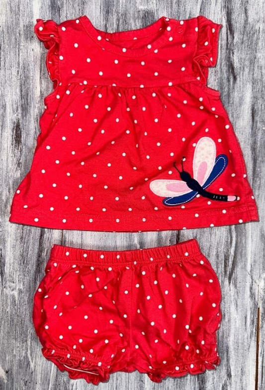 Carter's: 2pc Butterfly Bubble Shorts Set- 3m