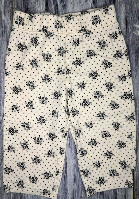 Carter's: B & W Floral Pants- 6m