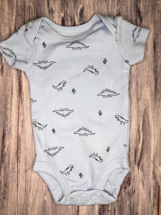 Carter's: Blue Dino Bodysuit- Newborn