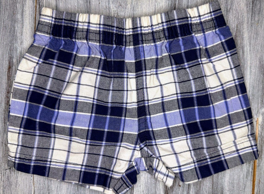 Carter's: Blue Plaid Shorts- 3m