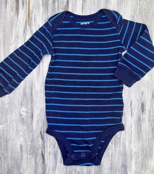 Carter's: Blue Stripe Bodysuit- 9m