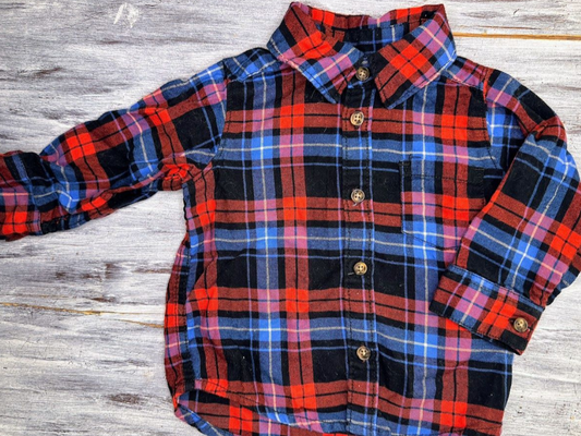 Carter's: Blue/Red Flannel - 6m