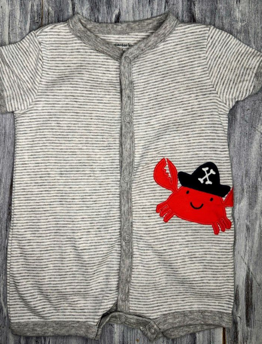 Carter's: Crab Button Romper- 6m