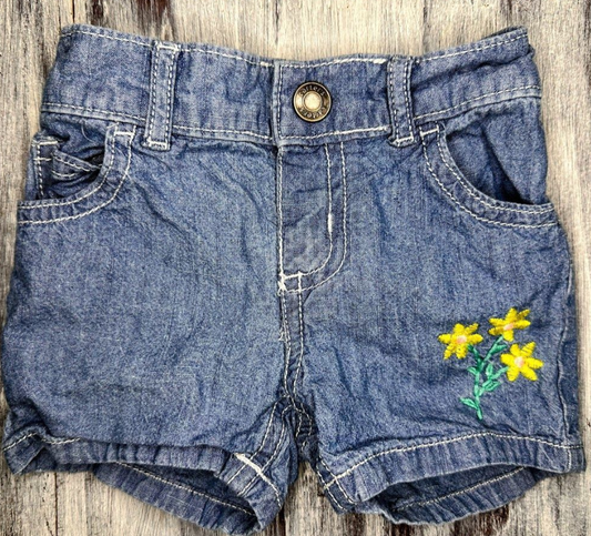 Carter's: Embroidered Denim Shorts- 6m