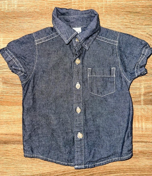 Carter's: Faux Denim Button Up Top- 3m