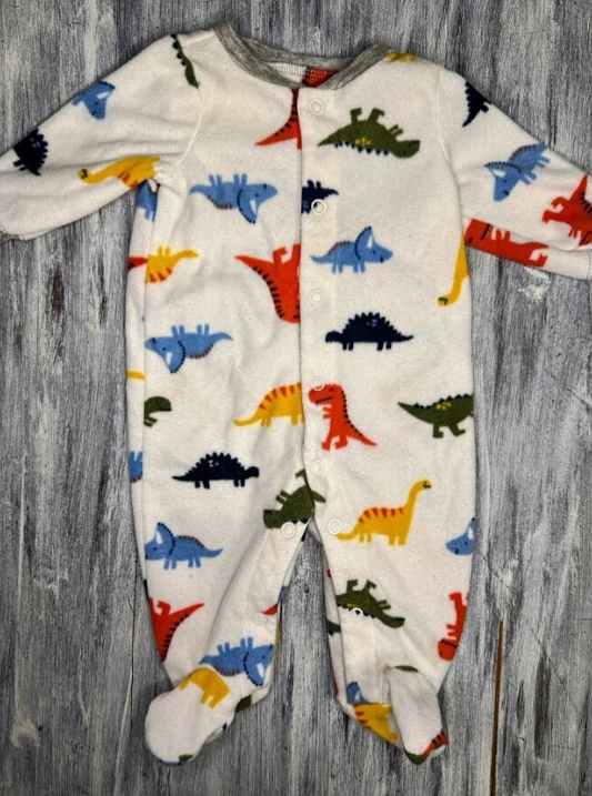 Carter's: Fleece Button Dino Sleeper- Newborn