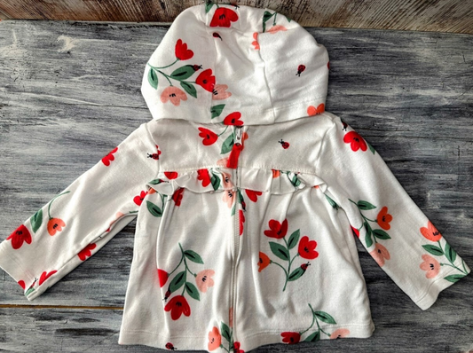 Carter's: Floral Full Zip- 12m