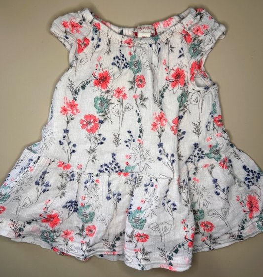 Ruby & Bloom: Cream Flower Dress- 3m