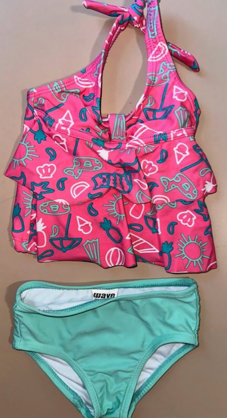 Wave Zone: 2pc Pink/Mint Tankini- 12m