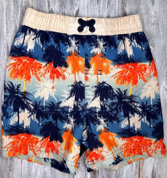 Wonder Nation: Palm Tree Swim Shorts- 3T