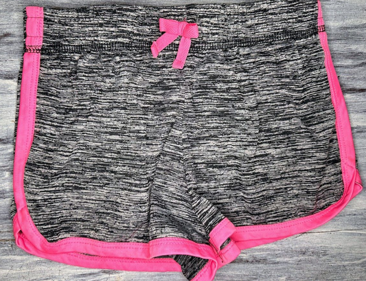 Zone Pro: Gray/Pink Athletic Shorts- 7/8